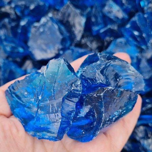 GRYS KAMIEŃ SZKLANY OZDOBNY DEKORACYJNY NATURALNE SZKŁO SKY BLUE 2kg 3-5cm