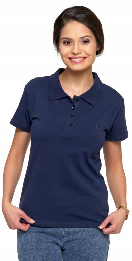 MORAJ Koszulka POLO damska T-shirt polówka BAWEŁNA PREMIUM - M