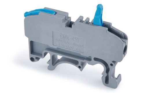 БЫСТРОСОЕДИНИТЕЛЬ ДЛЯ DIN-РЕЙКИ CMK-420 0,08 до 2,5 (4,0) мм² 2 ЗАЖИМА - 25 ШТ.