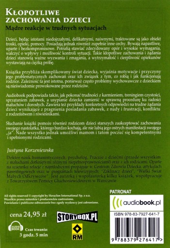 УСТРАНЕНИЕ НЕПОЛАДОК ПОВЕДЕНИЯ ДЕТЕЙ - Юстина КОРЗЕНЕВСКА [АУДИОКНИГА]