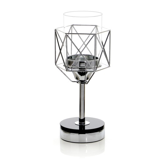 Подсвечник Glamour Lantern Chrome Silver кристалл
