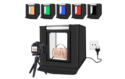 PULUZ БЕЗТЕННАЯ ФОТОТЕНТА 40 СМ LED 5500K 2X1200LM + ЧЕХОЛ