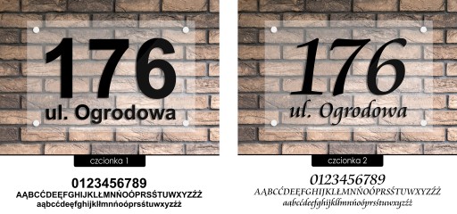 Телевой номер адресной платы 3D -адреса для дома 30x20 Прозрачный - акриловое стекло