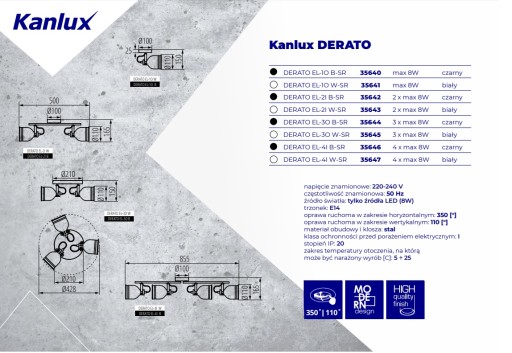 Настенный светильник Kanlux DERATO EL-1O W-SR