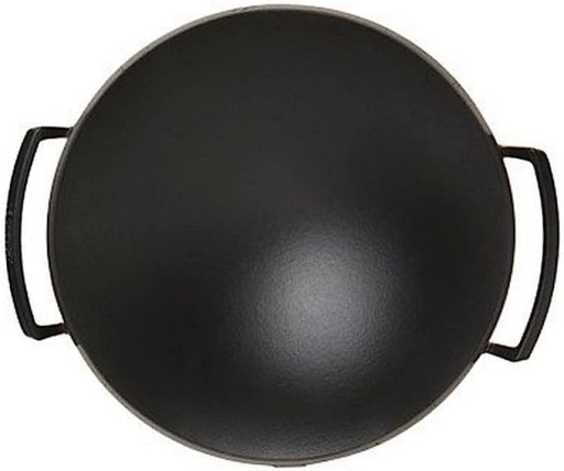 Чугунный вок Le Creuset 36 см, эмалированный огнем, с крышкой