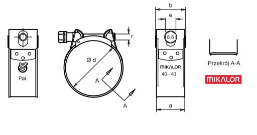 ЛЕНТОЧНЫЙ ЗАЖИМ MIKALOR SUPRA W4 GBS 40-43 INOX