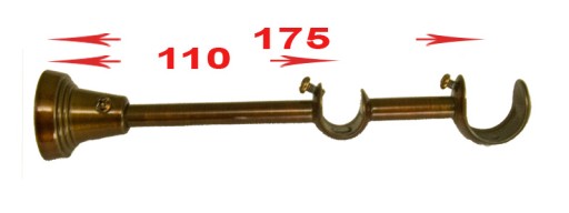 Karnisz metalowy fi 25+19 podwójny 1,5 m bez żabek