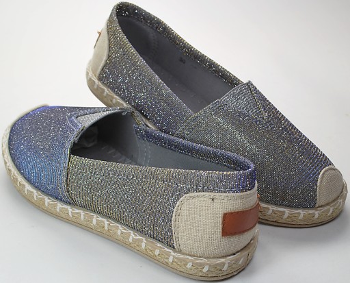 кроссовки GLITTER ESPADRILES SLIPONS SILVER2 размер 34