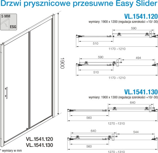 ВСТРАИВАЕМЫЕ РАЗДВИЖНЫЕ ДУШЕВЫЕ ДВЕРИ 130x190