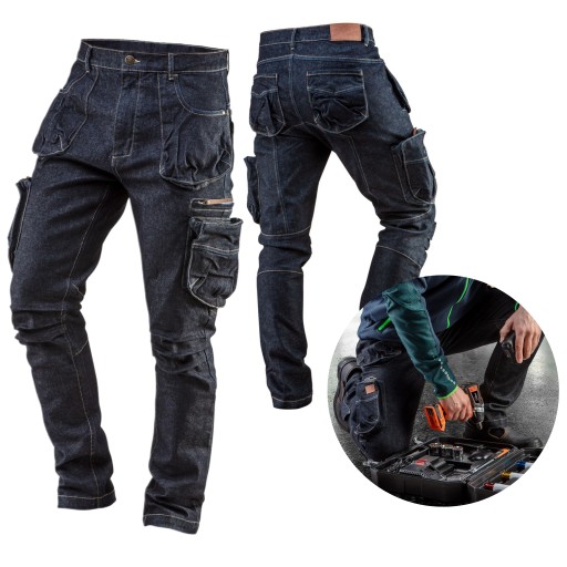 Рабочие брюки NEO JEANS, размер XL/54 DENIM, длина до талии.