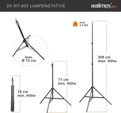 ZESTAW STUDYJNY SOFTBOX STATYWY TŁO WALIMEX PRO
