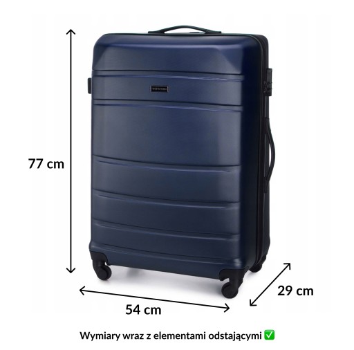 Линия Wittchen Globe 56-3A-653-90 темно-синий чемодан