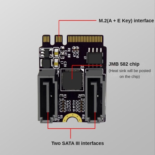 Конвертер M.2 в SATA, Pci-E 3.0 2 SATA III,