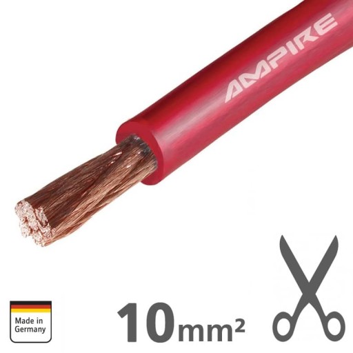 Przewód zasilający XSK10 RED AMPIRE OFC CZYSTA MIEDŹ NAJLEPSZY PRZEWÓD 10mm