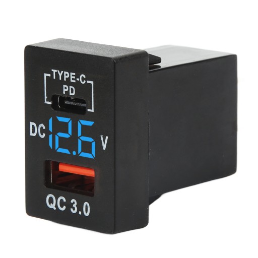 АВТОМОБИЛЬНОЕ ЗАРЯДНОЕ УСТРОЙСТВО QC3.0+PD USB 12-24В С РАЗЪЕМОМ ДЛЯ ЗАРЯДКИ ВОЛЬТМЕТРА