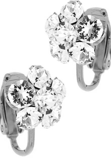 СЕРЕБРЯНЫЕ ЗАЖИМЫ, МАЛЕНЬКИЕ ЦВЕТЫ, КРИСТАЛЛЫ SWAROVSKI