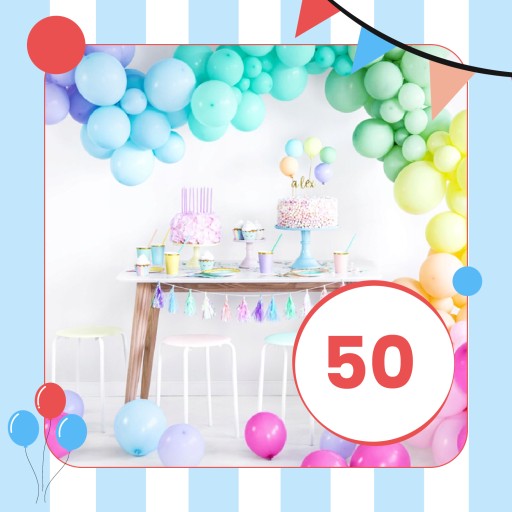 BALONY PASTELOWE KOLOROWE MIX 50 SZT 25CM GIRLANDA