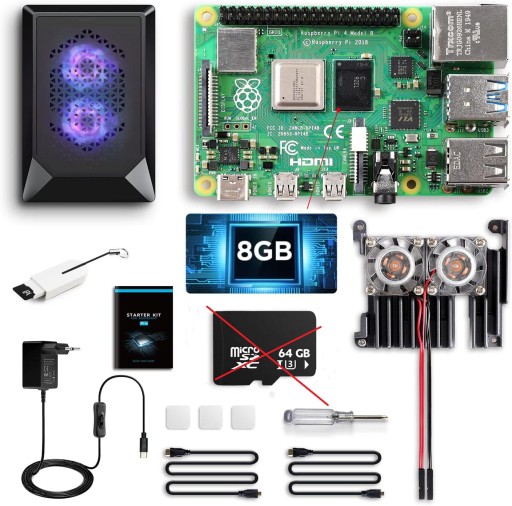 КОМПЛЕКТ RASPBERRY PI 4 МОДЕЛЬ B, 8 ГБ ОЗУ