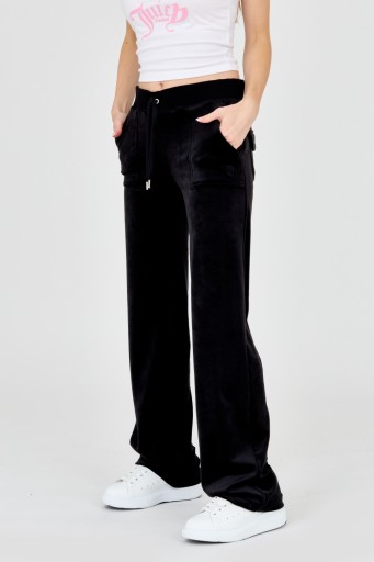 JUICY COUTURE Czarne damskie spodnie welurowe S