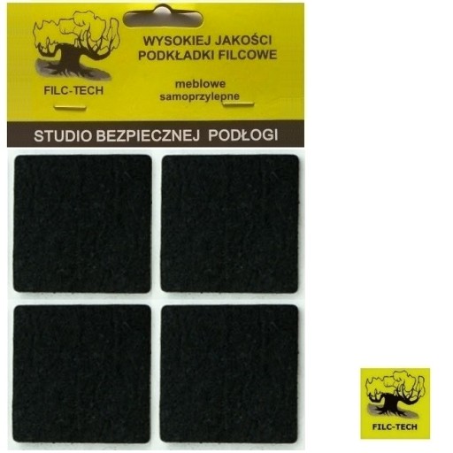 ZESTAW FILC POD MEBLE KRZESŁA STOŁKI 45 x 45 PODKŁADKI FILCOWE CZARNE 8 szt