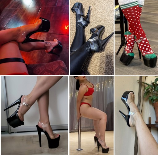 Сексуальные чернокожие женские насосы на платформе сандалии Sexyheels 17 см R.43