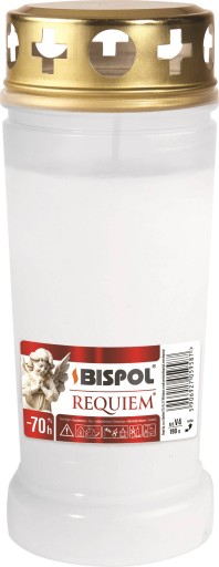 Znicz plastikowy z metalowy dekielkiem biały V4 70h