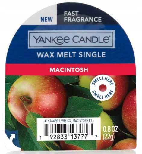 YANKEE CANDLE ВОСК MACINTOSH 22г ЯБЛОКО