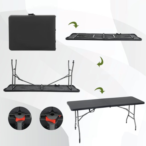 УСИЛЕННЫЙ СТОЛОВЫЙ СТОЛ, складной, GARDEN BANQUET PREMIUM, 180 см