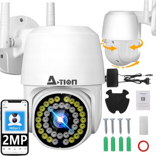 KAMERA ZEWNĘTRZNA WIFI IP OBROTOWA ZOOM x4 FULL HD MONITORING