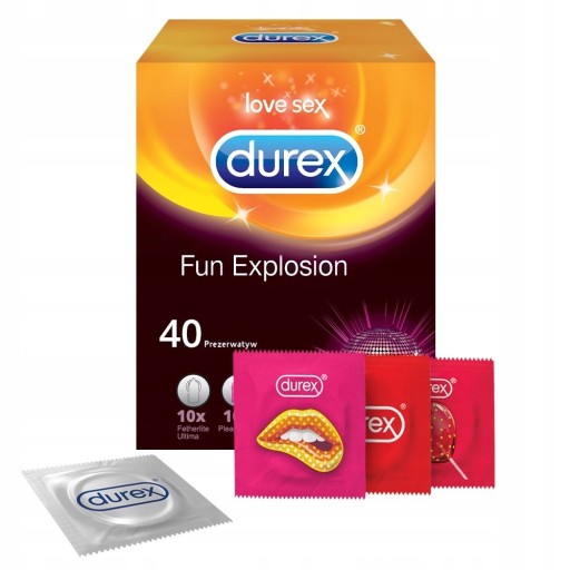 Презервативы DUREX FUN EXPLOSION, усиливающие оргазм, 4 вида, 40 шт.
