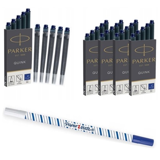 Картриджи Parker Royal Blue Стержни для ручек БЕСПЛАТНЫЙ ЛАСТИК