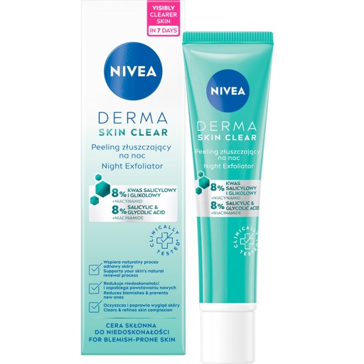 NIVEA Derma Skin Clear Отшелушивающий ночной пилинг, 40 мл