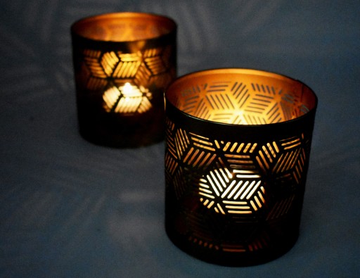 Lampion Geometryczny L - złoty