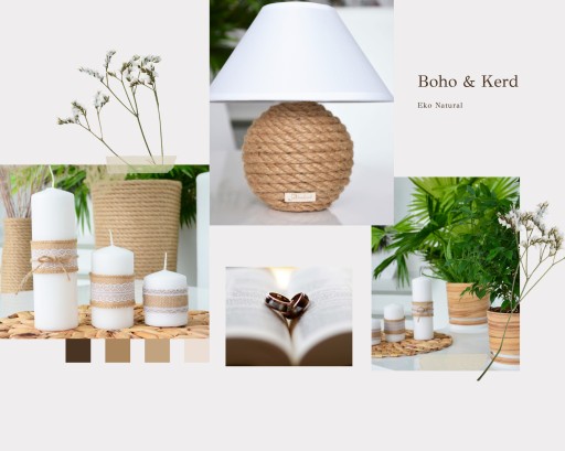 Декоративный вазон-корзина из джутовой веревки ETNO BOHO 14