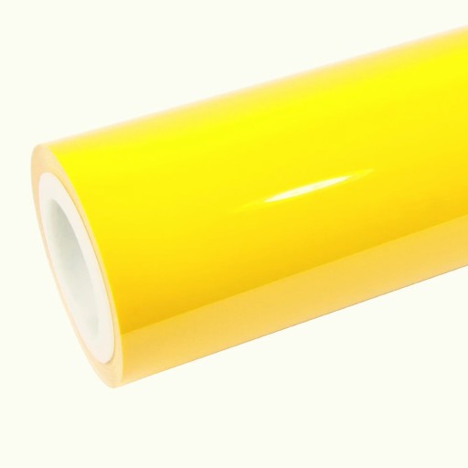 FOLIA ŻÓŁTY LEMON POŁYSK 50cm x 152cm CRYSTAL ŻÓŁTA SAMOCHODOWA OKLEINA PET