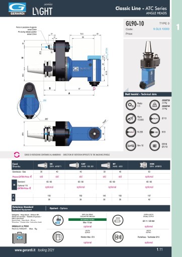 Угловая головка GL90-16 ATC ER25 1-16 SK40 DIN69871