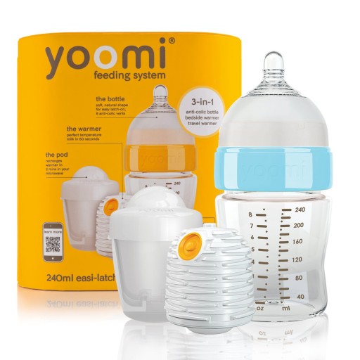 YOOMI BUTELKA niebieska PODGRZEWACZ kapsuła 240 ml