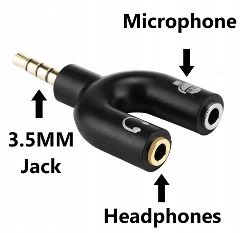 ROZDZIELACZ MINI JACK AUX MIKROFON SŁUCHAWKI