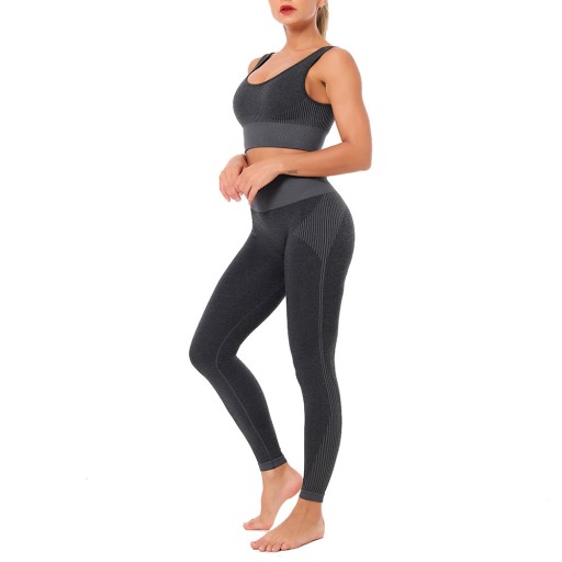 KOMPLET SPORTOWY bezszwowe legginsy top fitness S