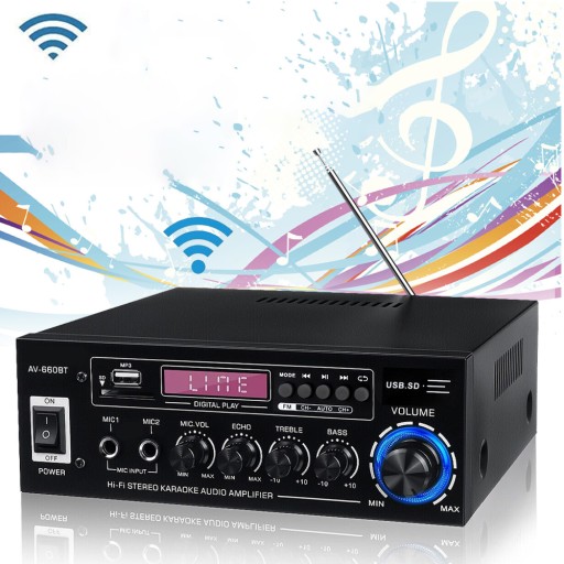 300W BLUETOOTH MINI AV-660BT WZMACNIACZ HIFI FM/AM 230V