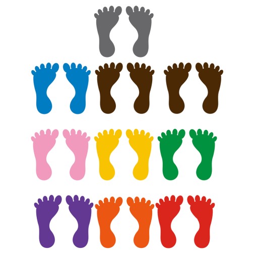 Color Stickers Footprint Floor Colored