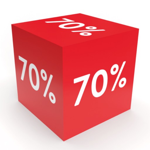 Kostka sześcian SALE wyprzedaż promo 31cm tektura