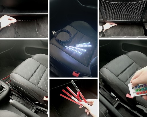 ВНУТРЕННЕЕ освещение автомобиля RGB LED авто 8х30см