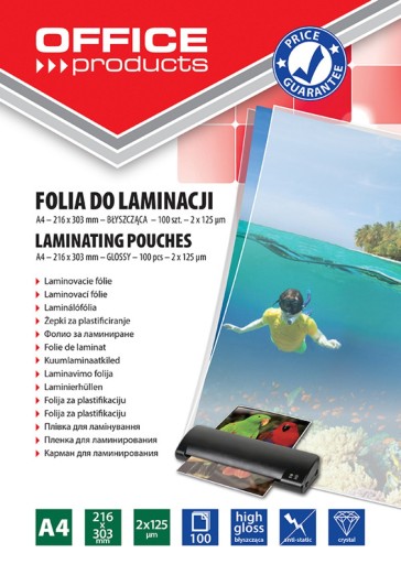 Folia do laminowania A4 2x125mikr 100szt