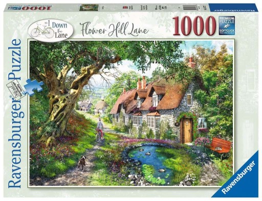 Puzzle 1000 elementów. Droga wśród wzgórza kwiatów