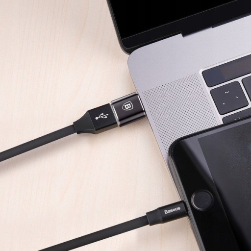 BASEUS MINI USB ADAPTER PRZEJŚCÓWKA PORT typu USB-A DO USB-C szybkie 2,4A