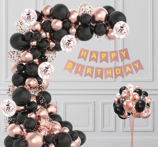 GIRLANDA BALONOWA BALONY ZESTAW DEKORACJI NA 18 URODZINY