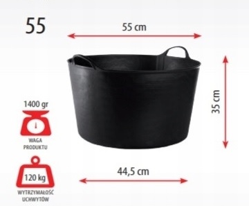 POJEMNIK WIADRO KOSZ ELASTYCZNY FLEXI 55L ZIELONY
