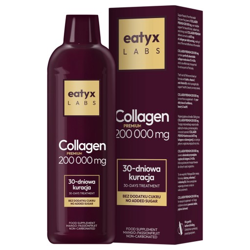 Eatyx Labs Collagen Premium 200 000 мг, питье коллагена, манго-маракуджа