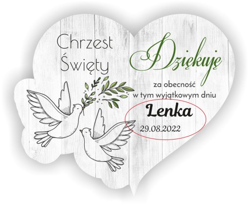 Magnes podziękowanie dla gości Chrzest Św. 10szt.